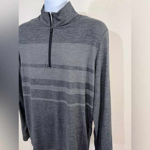 BEN‎ HOGAN Gray stripe 1/4 zip long sleeve pullover size M. - Picture 2 of 12